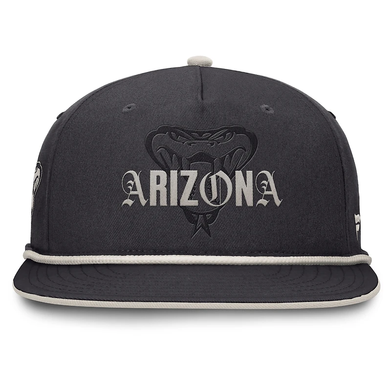Casquette à pression Gapper pour homme Fanatics Graphite Arizona Diamondbacks