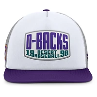 Men's Fanatics Gray/White Arizona Diamondbacks Cranked Foam Front Patch Trucker Adjustable Hat