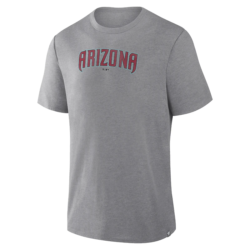 T-shirt Fanatics Heather Gray Arizona Diamondbacks Play Tribute Tri-Blend pour homme