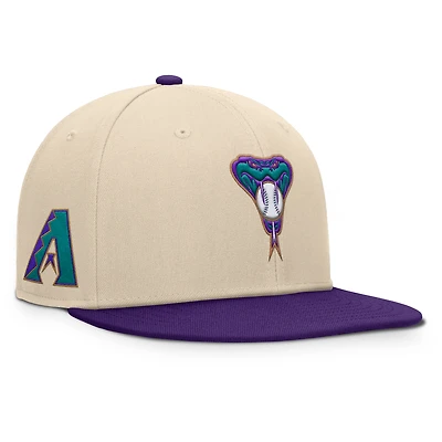 Casquette snapback Bounder Fanatics pour homme, couleur naturelle/violette, collection Cooperstown, Diamondbacks de l'Arizona