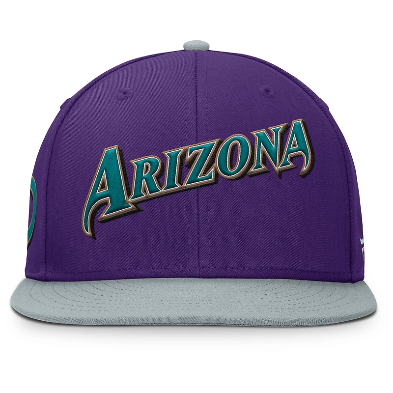 Casquette ajustée Fanatics violette/grise pour homme des Diamondbacks de l'Arizona