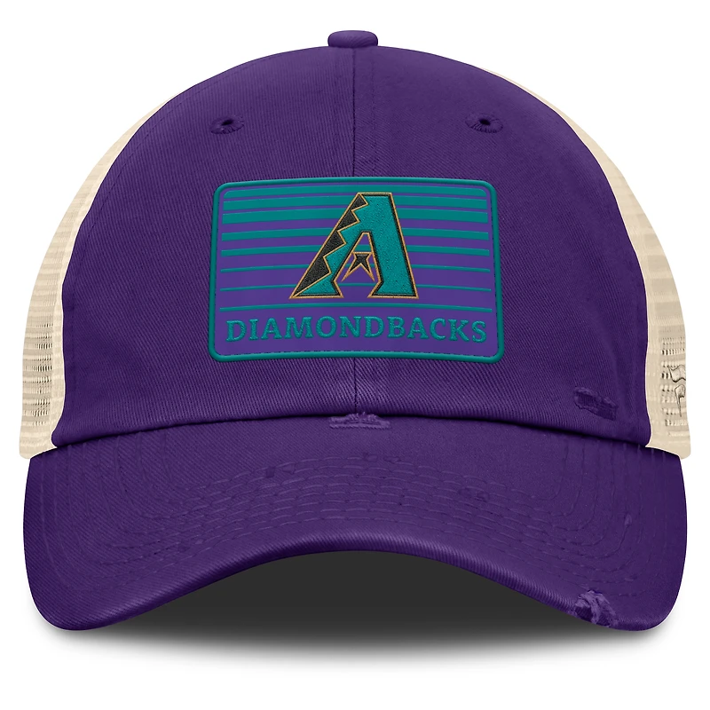Casquette ajustable en maille Eastbound de la collection Cooperstown des Diamondbacks de l'Arizona pour hommes Fanatics violet/naturel