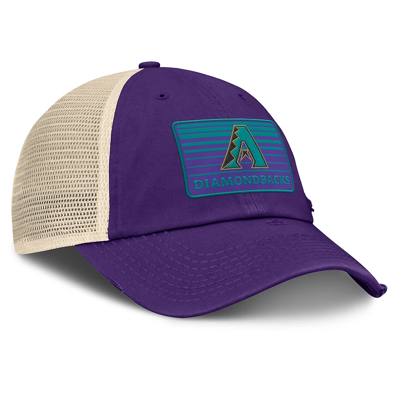 Casquette ajustable en maille Eastbound de la collection Cooperstown des Diamondbacks de l'Arizona pour hommes Fanatics violet/naturel