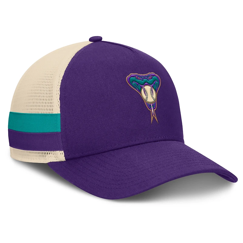 Men's Fanatics Purple/Natural Arizona Diamondbacks Inherited Side Stripe Trucker Adjustable Hat