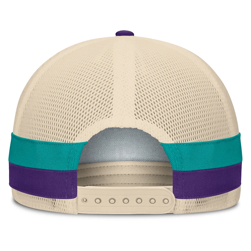 Men's Fanatics Purple/Natural Arizona Diamondbacks Inherited Side Stripe Trucker Adjustable Hat