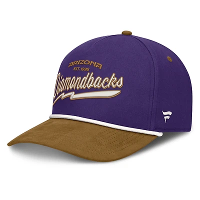 Casquette ajustable Fanatics violette Arizona Diamondbacks Heritage Concourse A-Frame pour homme