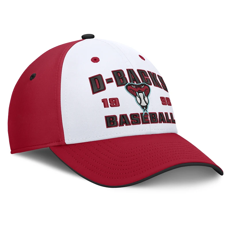 Men's Fanatics Red/White Arizona Diamondbacks Jammed Structured Flex Hat