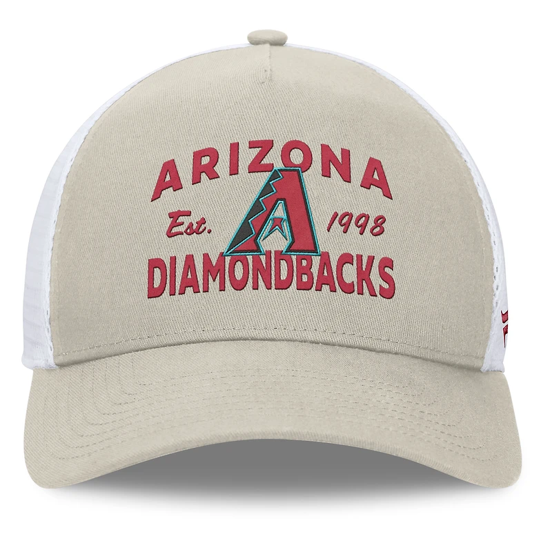 Men's Fanatics Stone Arizona Diamondbacks A-Frame Trucker Adjustable Hat