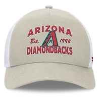 Men's Fanatics Stone Arizona Diamondbacks A-Frame Trucker Adjustable Hat