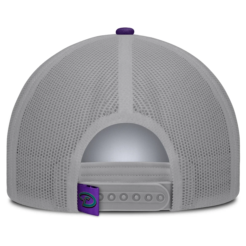 Men's Fanatics White/Purple Arizona Diamondbacks Designated A-Frame Foam Front Trucker Adjustable Hat