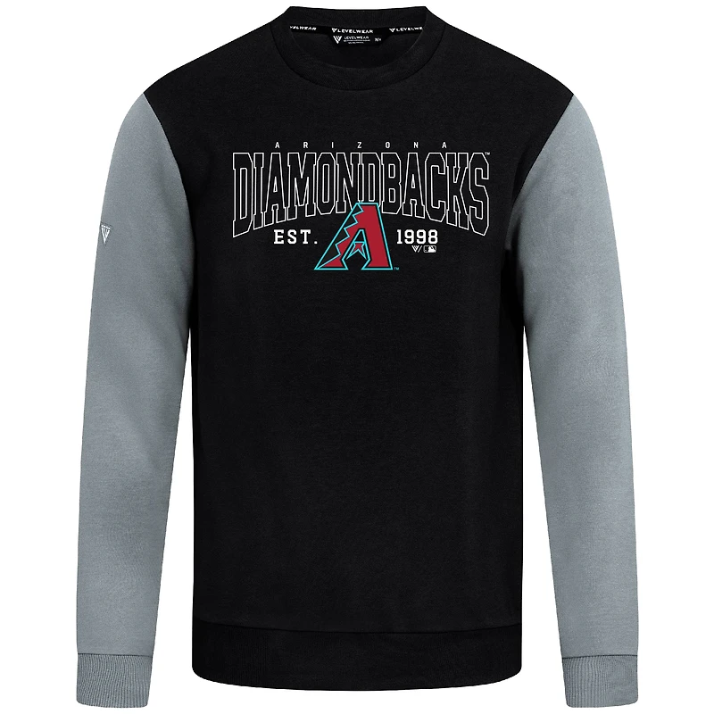 Men's Levelwear Black Arizona Diamondbacks Accolade Ultimate Textbook Pullover Sweatshirt