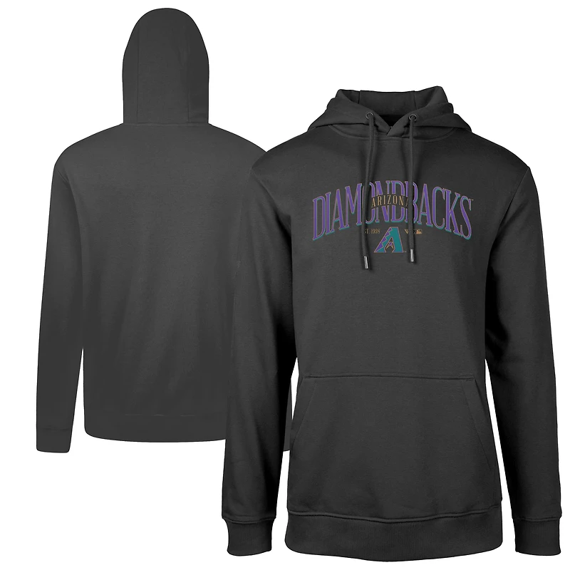 Men's Levelwear Black Arizona Diamondbacks Cooperstown Collection Podium Retro Pullover Hoodie