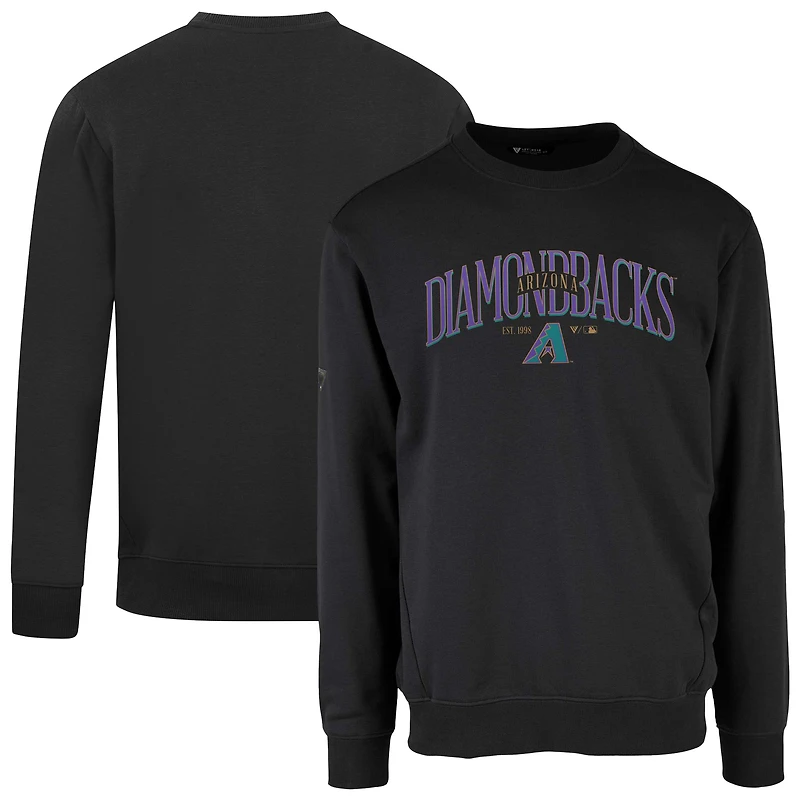 Men's Levelwear Black Arizona Diamondbacks Cooperstown Collection Zane Vintage Pullover Sweatshirt