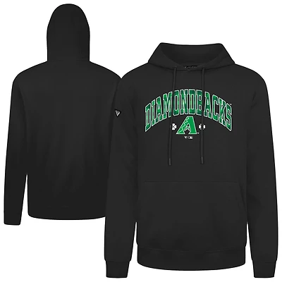 Sweat à capuche carreaux noir pour homme Levelwear Arizona Diamondbacks St. Patrick's Day Podium