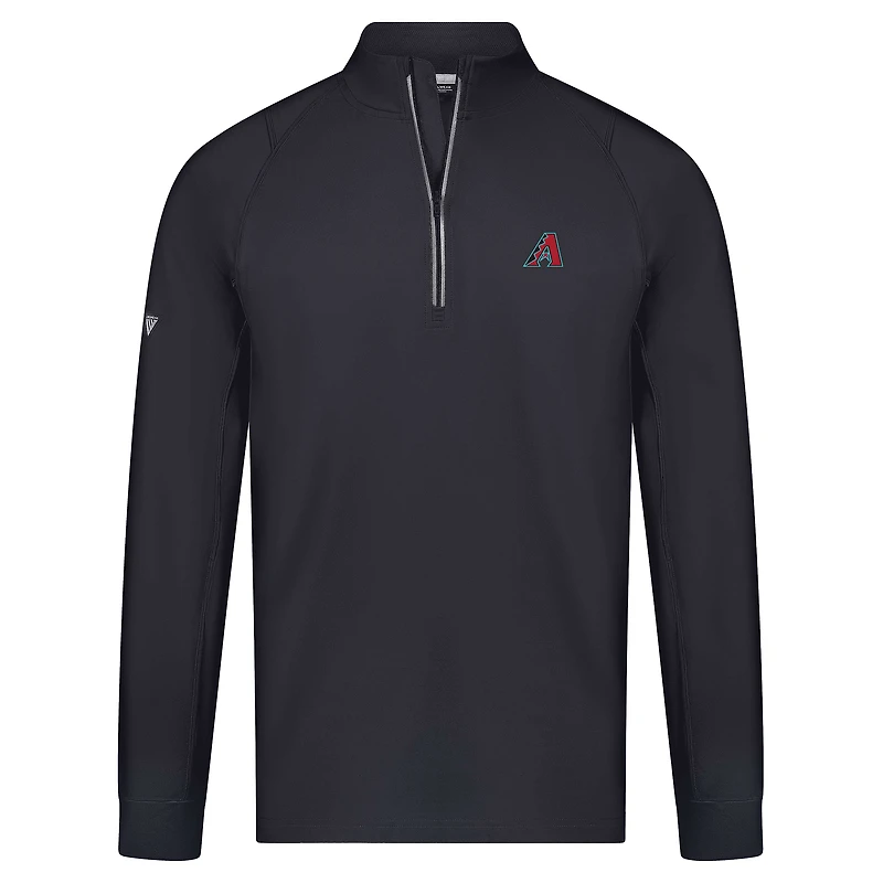 Men's Levelwear Black Arizona Diamondbacks Theory Insignia Core Raglan Quarter-Zip Pullover Top