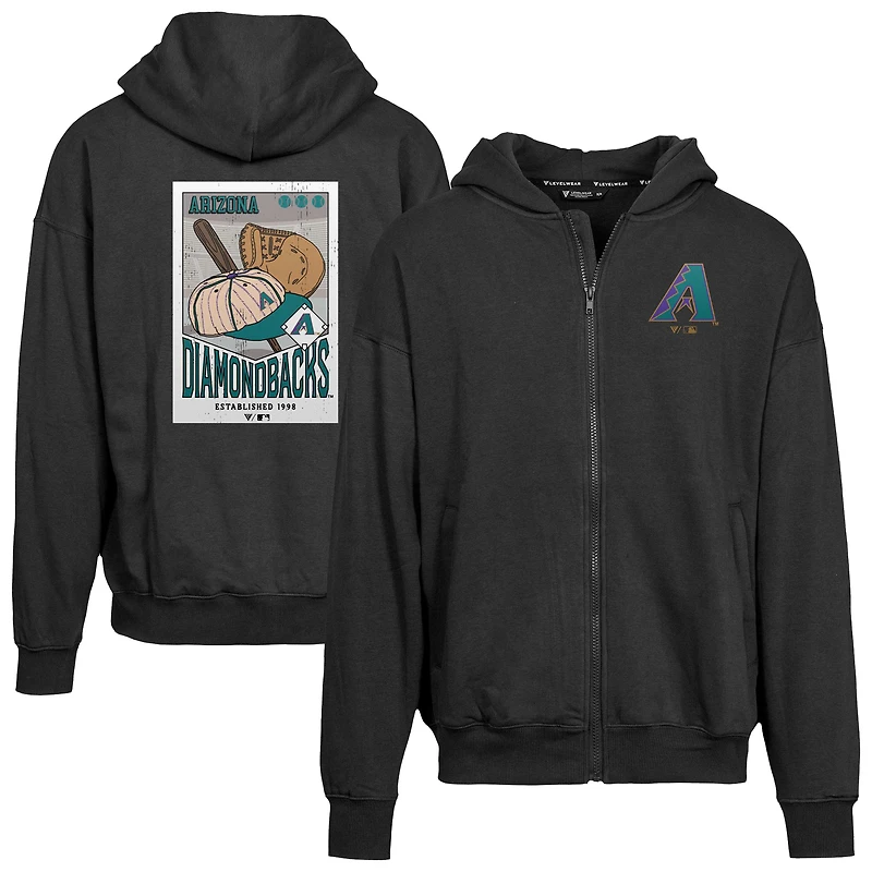 Men's Levelwear  Black Arizona Diamondbacks Uphill City Core Logo Full-Zip Hoodie