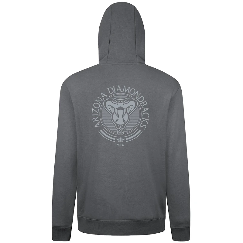 Men's Levelwear Gray Arizona Diamondbacks Podium Grain Pullover Hoodie