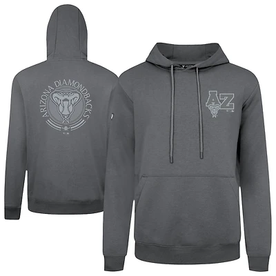Men's Levelwear Gray Arizona Diamondbacks Podium Grain Pullover Hoodie