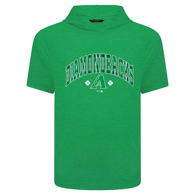 Sweat à capuche manches courtes et carreaux pour homme Levelwear Green Arizona Diamondbacks St. Patrick's Day Phase Plaid