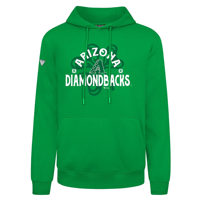 Sweat à capuche vert pour homme Levelwear Arizona Diamondbacks St. Patrick's Day Podium Shamrock