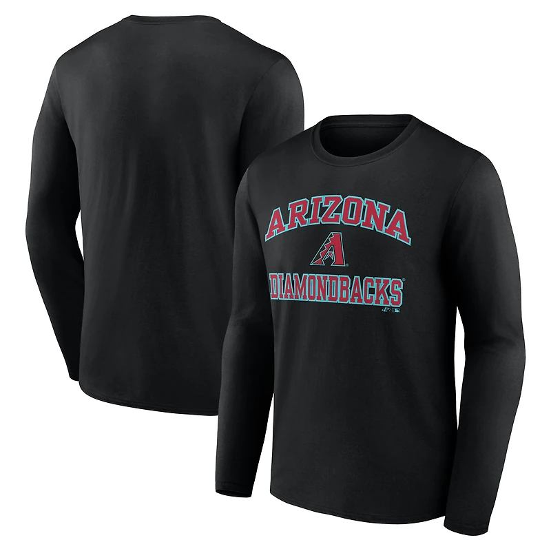 T-shirt à manches longues noir logo Arizona Diamondbacks Heart & Soul pour homme