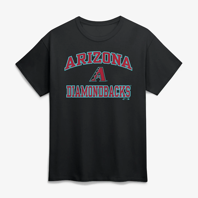 T-shirt noir pour homme avec logo Arizona Diamondbacks Heart and Soul