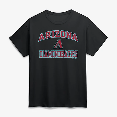 T-shirt noir pour homme avec logo Arizona Diamondbacks Heart and Soul