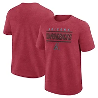 T-shirt de sport pour homme avec logo rouge chiné des Diamondbacks l'Arizona.