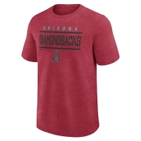 T-shirt de sport pour homme avec logo rouge chiné des Diamondbacks l'Arizona.