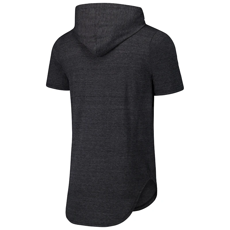 T-shirt à capuche en trois mélanges Majestic Threads pour hommes, noir, Arizona Diamondbacks