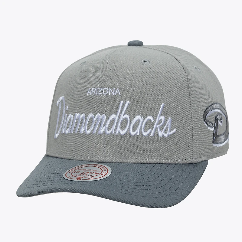 Men's Mitchell & Ness  Gray Arizona Diamondbacks Cooperstown Thunderstorm Head Coach Pro-Crown Adjustable Hat