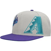 Casquette Snapback à panneau Knock Out des Diamondbacks de l'Arizona gris Mitchell & Ness pour hommes