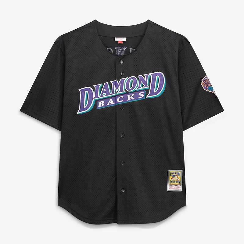 Maillot d'entraînement au bâton Mitchell & Ness Randy Johnson noir pour hommes, grandes tailles, Arizona Diamondbacks, Cooperstown Mesh, modèle Johnson, noir.