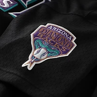 Maillot d'entraînement au bâton Mitchell & Ness Randy Johnson noir pour homme, collection Cooperstown des Arizona Diamondbacks, en maille et à boutons.