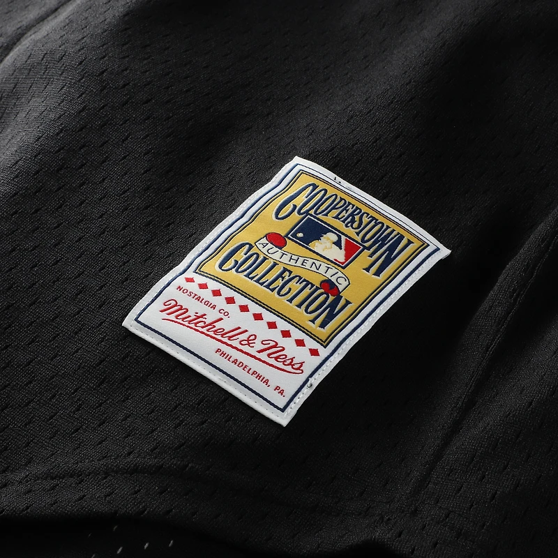 Maillot d'entraînement au bâton Mitchell & Ness Randy Johnson noir pour homme, collection Cooperstown des Arizona Diamondbacks, en maille et à boutons.