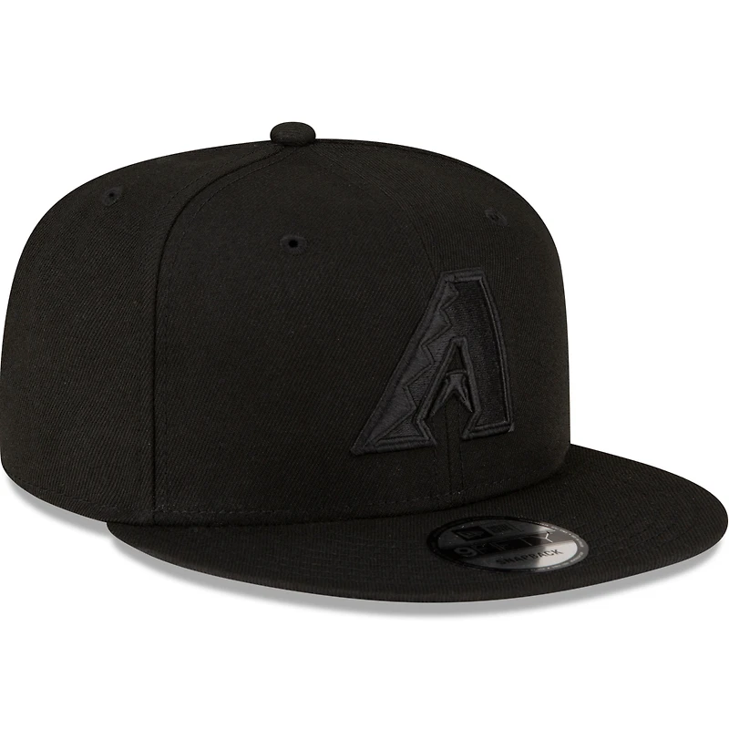 Men's New Era Arizona Diamondbacks Black On Black 9FIFTY Snapback Adjustable Hat