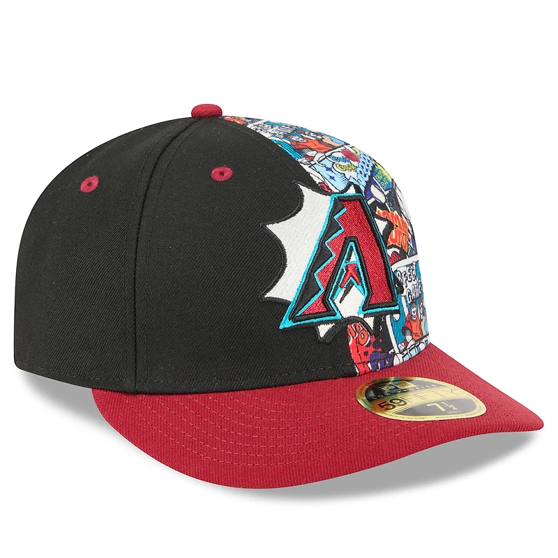 Men's New Era Black/Red Arizona Diamondbacks 2025 MLB Diamond Hero Edition Low Profile 59FIFTY Fitted Hat