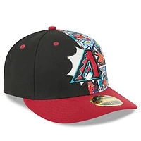 Men's New Era Black/Red Arizona Diamondbacks 2025 MLB Diamond Hero Edition Low Profile 59FIFTY Fitted Hat