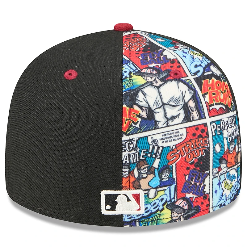 Men's New Era Black/Red Arizona Diamondbacks 2025 MLB Diamond Hero Edition Low Profile 59FIFTY Fitted Hat