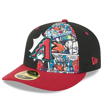 Men's New Era Black/Red Arizona Diamondbacks 2025 MLB Diamond Hero Edition Low Profile 59FIFTY Fitted Hat