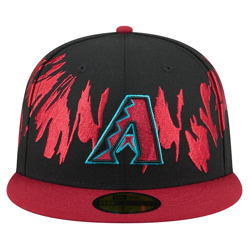 Men's New Era Black/Red Arizona Diamondbacks Retro Pattern 59FIFTY Fitted Hat