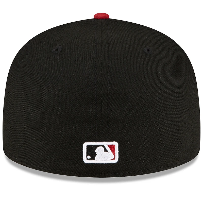 Men's New Era  Black/Red Arizona Diamondbacks Road Authentic Collection On-Field 59FIFTY Fitted Hat