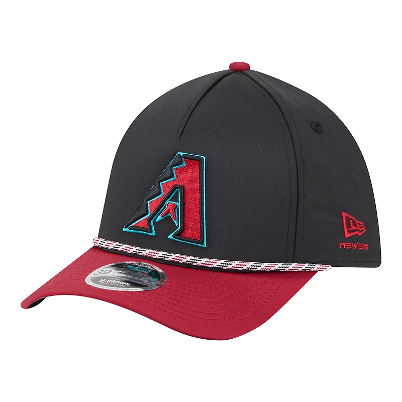 Men's New Era Black/Red Arizona Diamondbacks Rope M-Crown A-Frame 39THIRTY Flex Hat