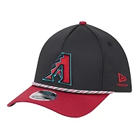 Men's New Era Black/Red Arizona Diamondbacks Rope M-Crown A-Frame 39THIRTY Flex Hat