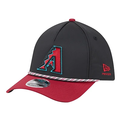 Casquette New Era Flex Arizona Diamondbacks noire et rouge pour homme, modèle Rope M-Crown A-Frame 39THIRTY
