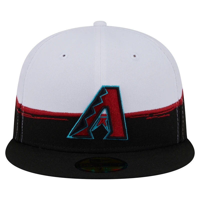 Casquette ajustée 59FIFTY Paint Stroke des Diamondbacks de l'Arizona pour homme New Era noire/blanche