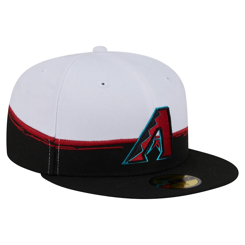Casquette ajustée 59FIFTY Paint Stroke des Diamondbacks de l'Arizona pour homme New Era noire/blanche