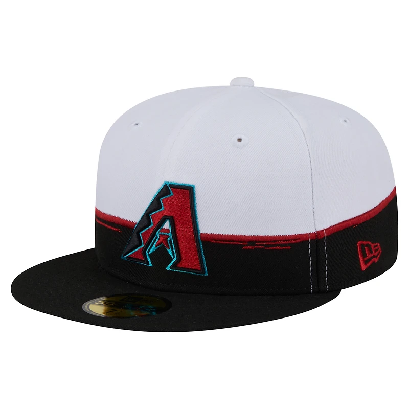 Men's New Era Black/White Arizona Diamondbacks Paint Stroke 59FIFTY Fitted Hat