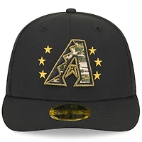 Casquette ajustée 59FIFTY à profil bas pour la Journée des Forces armées 2024 New Era noire Diamondbacks de l'Arizona hommes