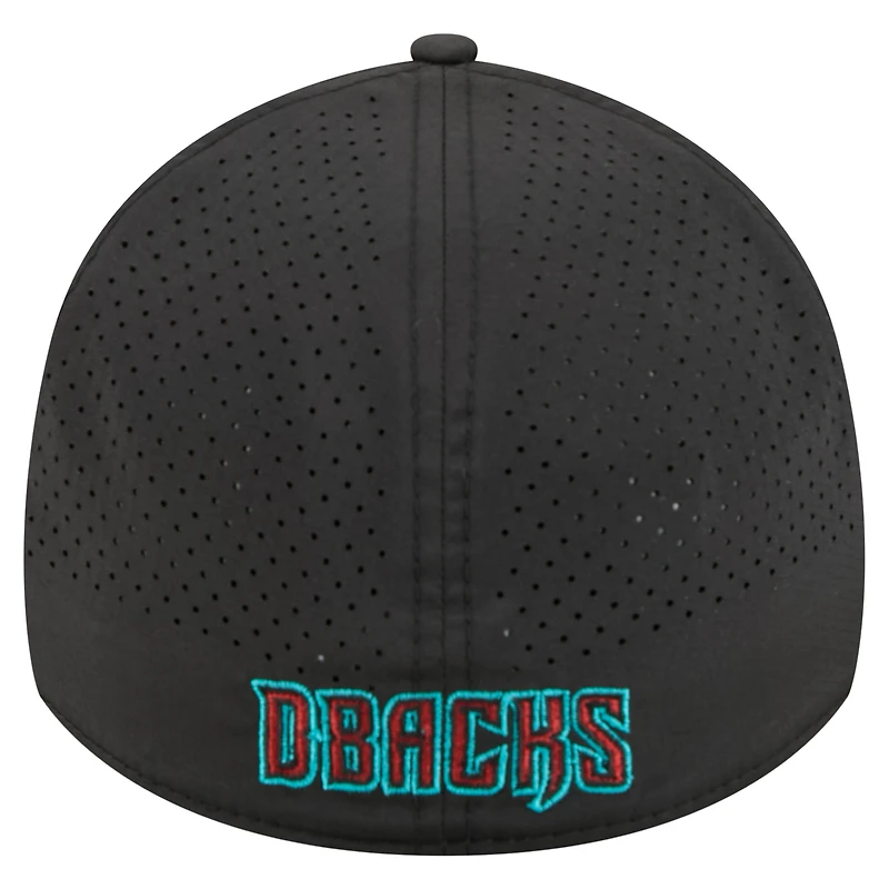 Casquette New Era 39THIRTY A-Frame perforée Flex noire des Diamondbacks de l'Arizona pour homme